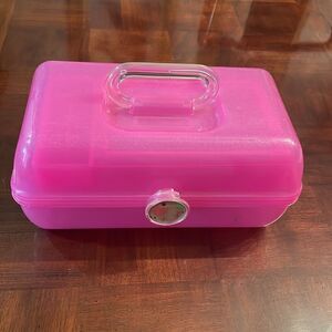 Vintage 90s Caboodles Pink Sparkle Glitter Make up Case Makeup Storage